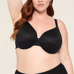 Cacique Bra Invisible Backsmoother Lightly Lined Full Coverage Black 40H NWT